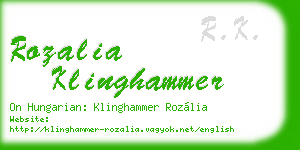 rozalia klinghammer business card